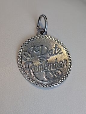 925 Sterling Silver Vintage "A Date To Remember" Charm Pendant